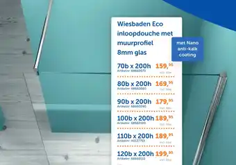 Warmteservice Wiesbaden eco inloopdouche met muurprofiel aanbieding