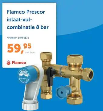 Warmteservice Flamco prescor inlaat-vul- combinatie 8 bar aanbieding