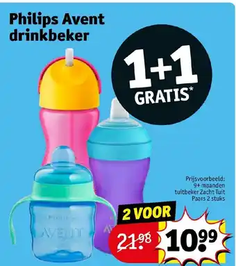 Kruidvat Philips Avent drinkbeker 1+1 gratis aanbieding