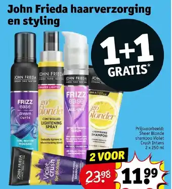 Kruidvat John Frieda haarverzorging en styling 1+1 gratis aanbieding