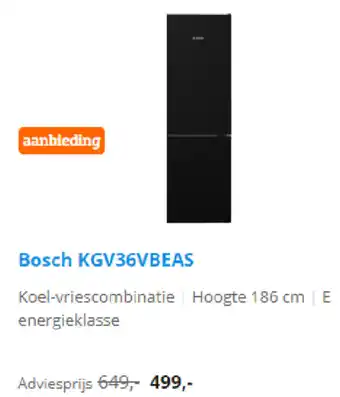 Coolblue Bosch Koel-/Vriescombinatie | KGV36VBEAS aanbieding