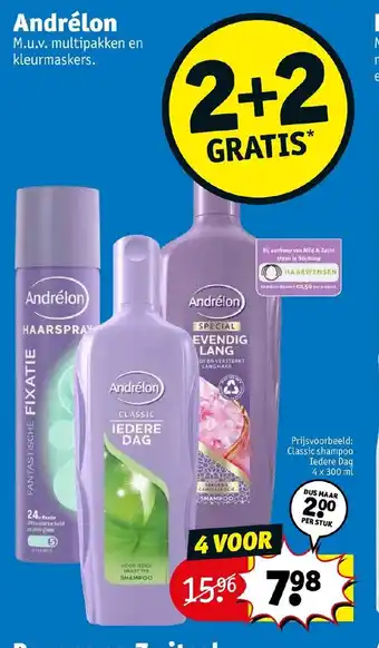 Kruidvat Andrelon 2+2 gratis aanbieding