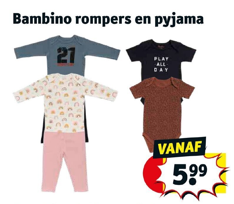 Bambino rompers en pyjama aanbieding bij Kruidvat