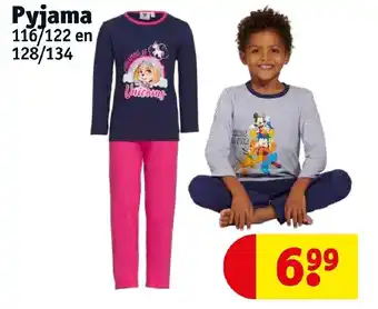 Kruidvat Pyjama 116/112 en 128/134 aanbieding