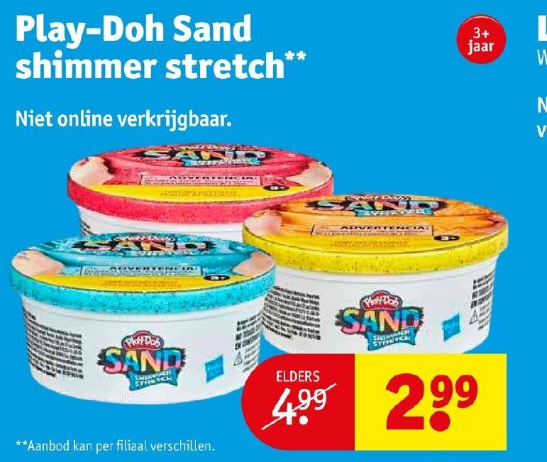 PlayDoh Sand shimmer stretch aanbieding bij Kruidvat