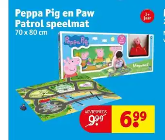 Kruidvat Peppa Pig en Paw Patrol speelmat 70 x 80 cm aanbieding