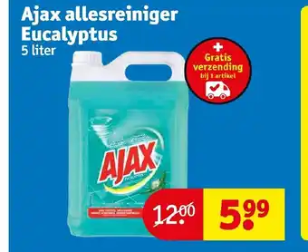 Kruidvat Ajax Allesreiniger Eucalyptus 1 liter aanbieding