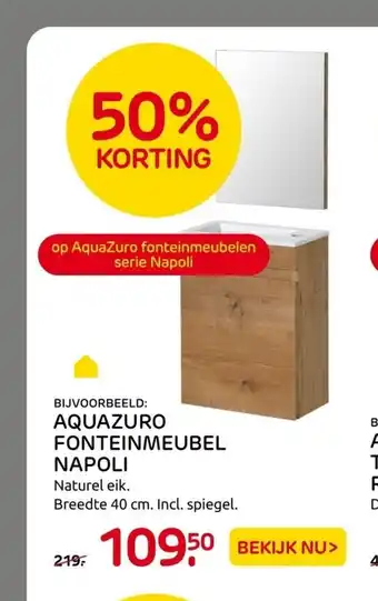 Praxis Aquazuro Fonteinmeubel Napoli 40 cm aanbieding