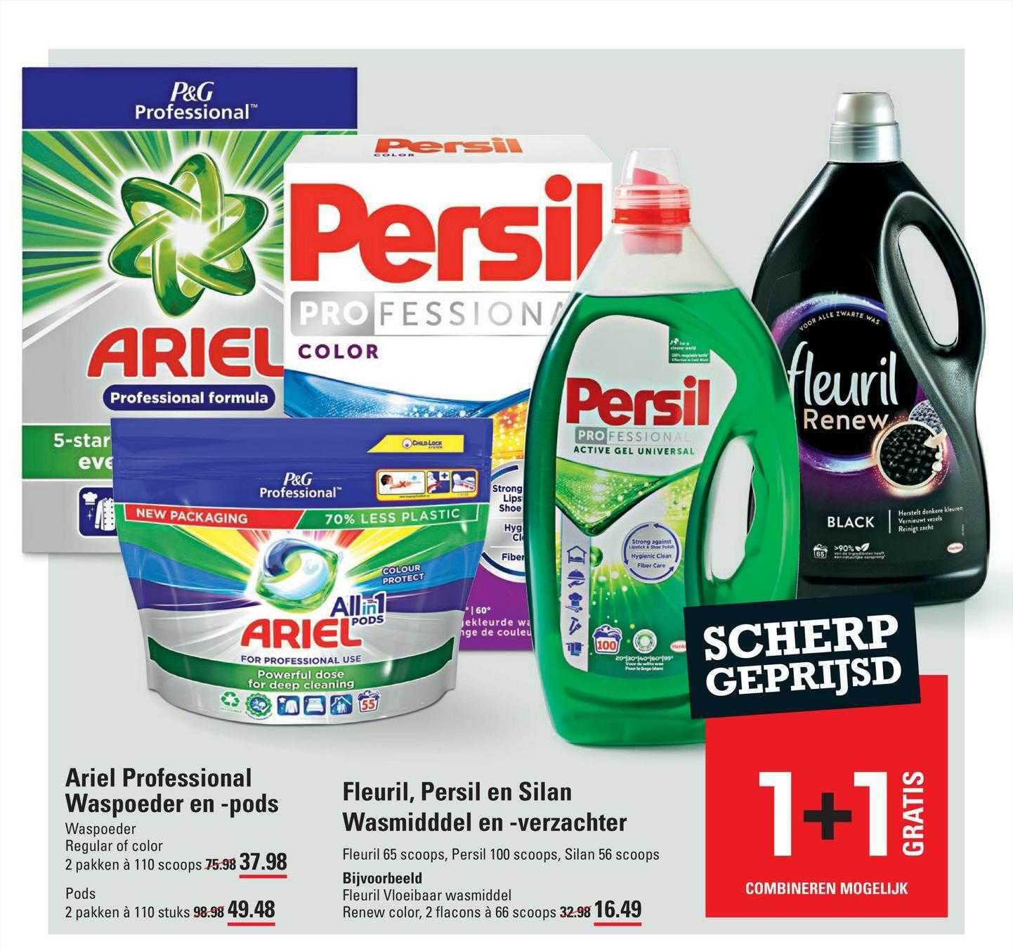 Ariel professional waspoeder en -pods, fleuril, persil en silan wasmiddel en -verzachter ...