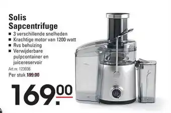 Sligro Solis sapcentrifuge aanbieding