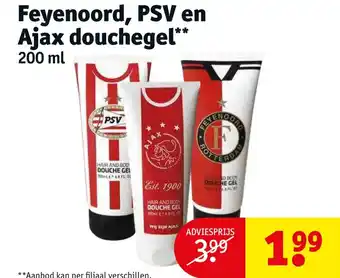 Kruidvat Feyenoord, psv en aiax douchegel** aanbieding