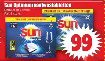 Dirk Sun Optimum vaatwastabletten 6 stuks aanbieding