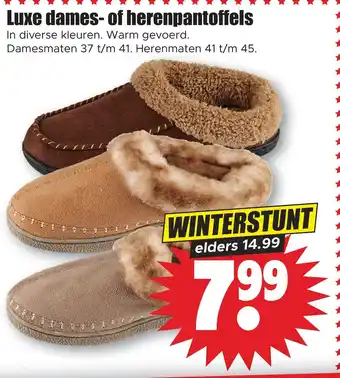 Dirk Luxe dames- of herenpantoffels aanbieding