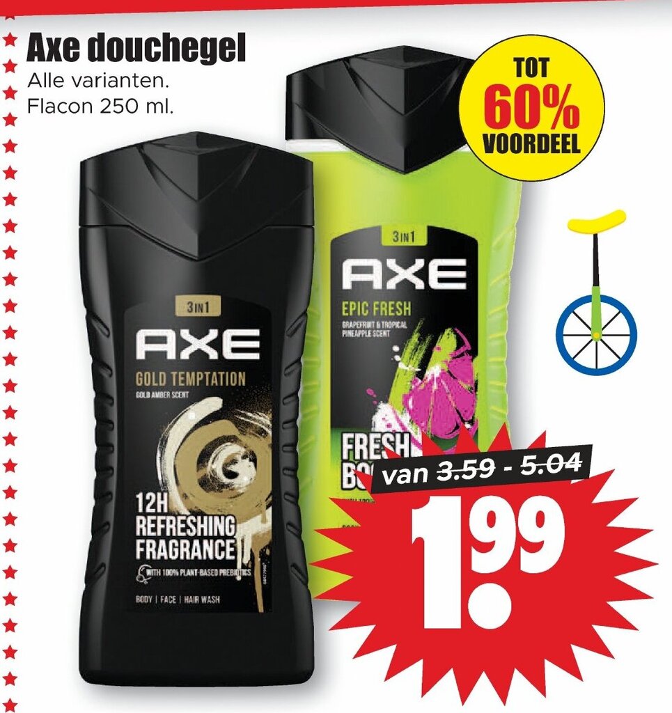 Axe douchegel 250 ml aanbieding bij Dirk