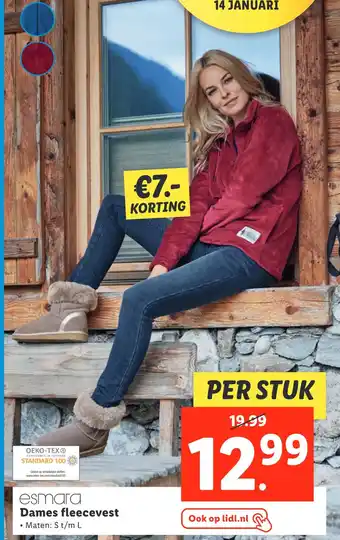 Lidl Esmara dames fleecevest aanbieding