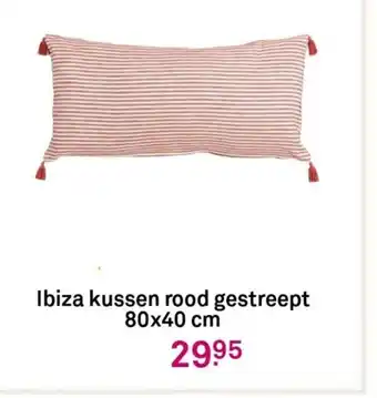 Karwei Ibiza kussen rood gestreept 80 x 40 cm aanbieding