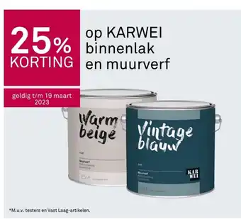 Karwei binnenlak en muurverf aanbieding