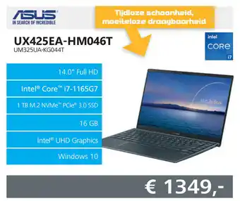 Informatique Asus UX425EA-HM046T UM325UA-KG044T aanbieding