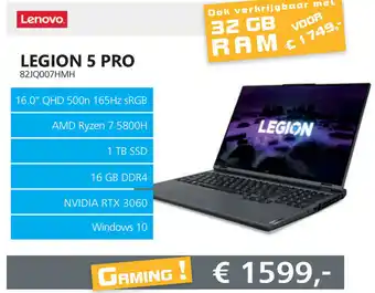 Informatique Lenovo Legion 5 Pro 82JQ007HMH aanbieding