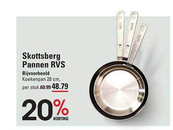 De Kweker Skottsberg pannen rvs aanbieding