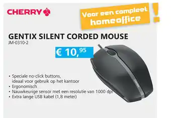 Informatique Cherry Gentix Silent Corder Mouse JM-0310-2 aanbieding