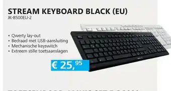 Informatique Cherry Stream Keyboard Black (EU) JK-8500EU-2 aanbieding