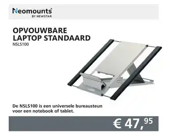 Informatique Neomounts Opvouwbare Laptop Standaard NSLS100 aanbieding