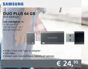 Informatique Samsung Duo Plus 64 GB MUF-64D/APC aanbieding