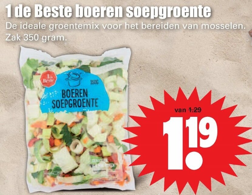 Boeren soepgroente 350 gram aanbieding bij Dirk