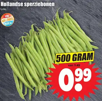 Dirk Hollandse sperziebonen 500gram aanbieding