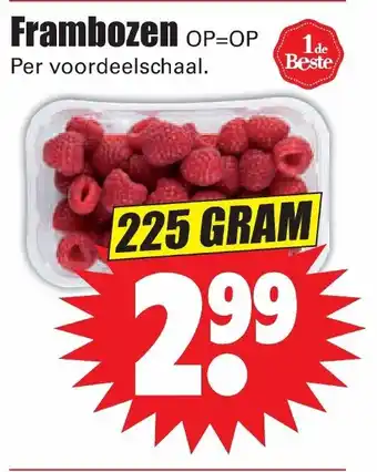 Dirk Frambozen 225g aanbieding