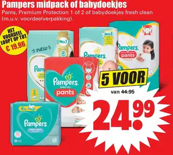 Dirk Pampers midpack of babydoekjes aanbieding