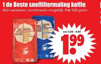 Dirk Snelfiltermaling koffie 500g aanbieding