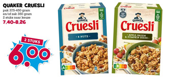 Boon`s Markt Quaker cruesli aanbieding