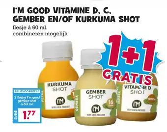 Boon`s Markt I'm good vitamine d, c, gember en/of kurkuma shot aanbieding