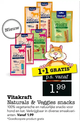 Dierspecialist Vitakraft naturals & veggies snacks aanbieding