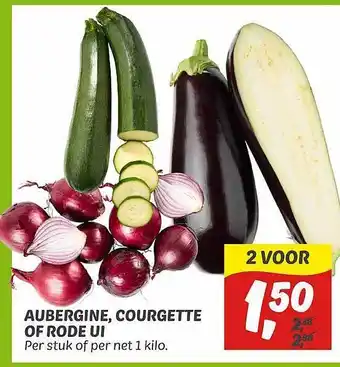 Dekamarkt Aubergine, courgette of rode ui aanbieding