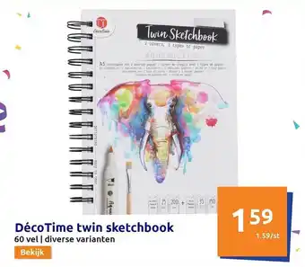 Action Décotime twin sketchbook aanbieding