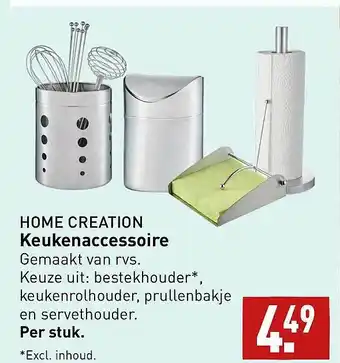 ALDI Home creation keukenaccessoire : bestekhouder, keukenrolhouder, prullenbakje en servethouder aanbieding