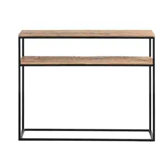 Leen Bakker Sidetable kyan - zwart/naturel - 79x100x30 cm aanbieding