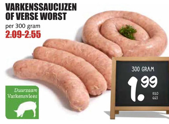 MCD Supermarkt Varkenssaucijzen of verse worst aanbieding