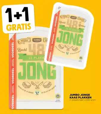 Jumbo Jumbo jonge kaas plakken 400g 1+1 gratis aanbieding