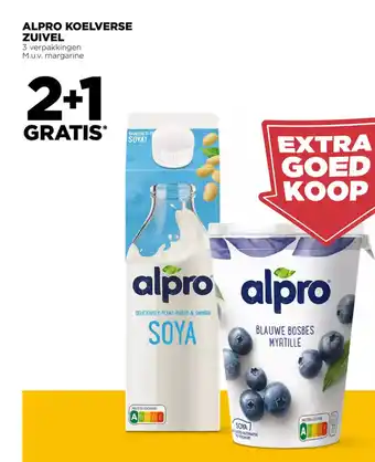 Jumbo Alpro koelverse zuivel 2+1 gratis aanbieding