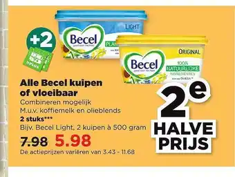 PLUS Alle becel kuipen of vloeibaar aanbieding