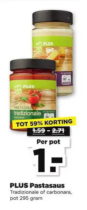 PLUS Plus pastasaus aanbieding