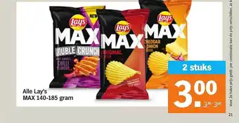 Albert Heijn Alle lay's max 140-185 gram aanbieding