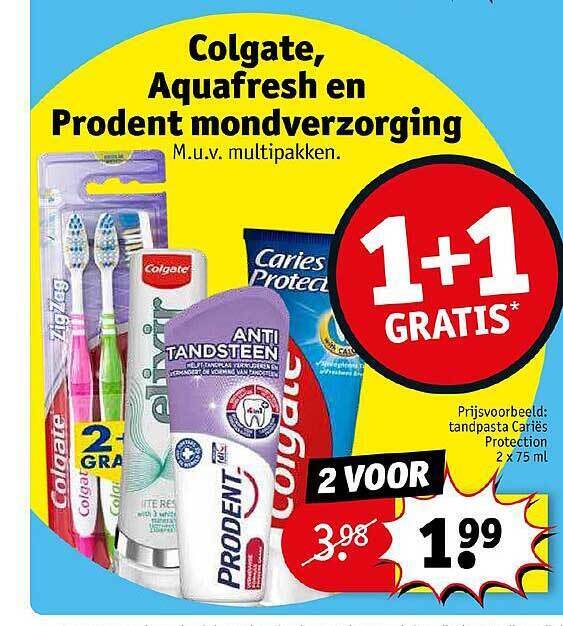 Colgate, aquafresh en prodent aanbieding bij Kruidvat