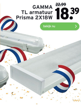 GAMMA GAMMA TL armatuur Prisma 2X18W aanbieding