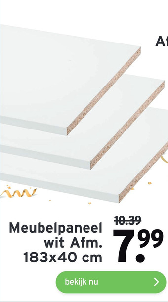 GAMMA Meubelpaneel wit Afm. 183x40 cm aanbieding