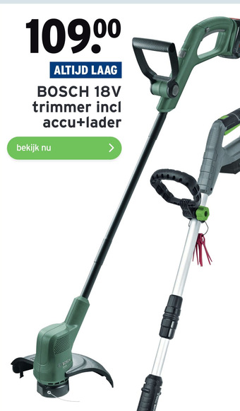 GAMMA BOSCH 18V trimmer incl accu+lader aanbieding